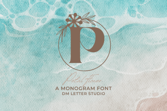 Discover Petal Flower Monogram: A Delicate Typeface for Elegant Branding
