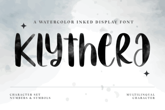 Discover the Elegance of Klythera: A Watercolor-Inked Display Font