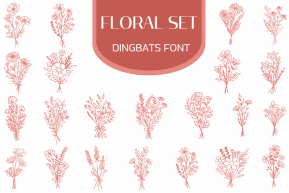 Floral Set: A Delicate Dingbats Font for Elegant Publications