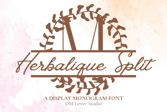 Herbalique Split Monogram: An Elegant Serif Font for Branding