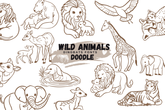 Wild Animals Doodle: A Charming Font for Creative Makers